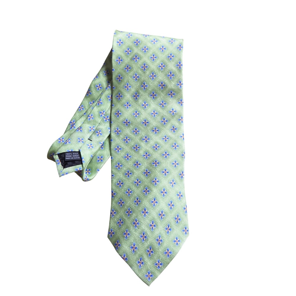 Meeting Street Hand Made Silk Jacquard Tie Floral Medallion Necktie Corpcore